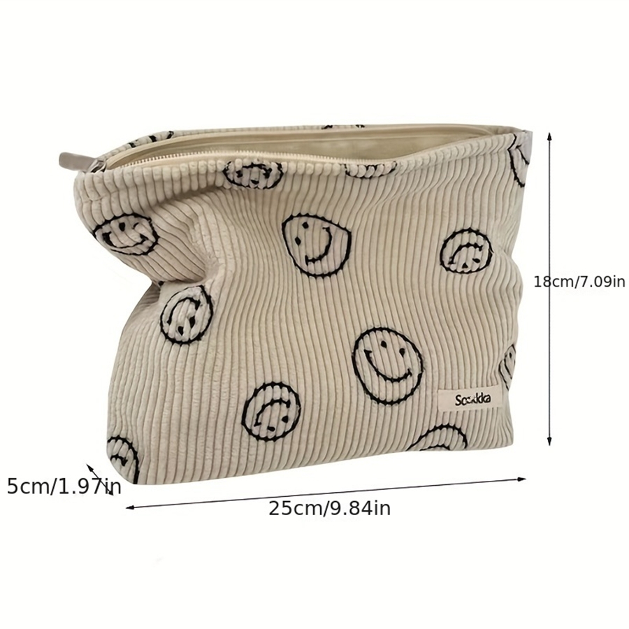 Makeup Bag Large Checkered Cosmetic Bag Capacity Travel Toiletry Bag Cute Makeup Brushes Aesthetic Accessories Storage Bag