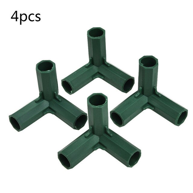 Conector de empalme de PVC para invernadero, soporte estable de alta resistencia, adaptador de 3, 4 y 5 vías, para jardín, 4 Uds.: A