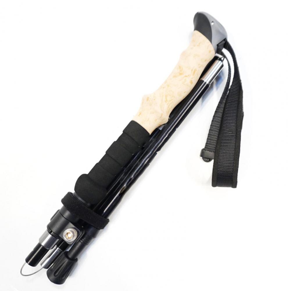 Multi-section Ski Poles Trekking Pole Lightweight Aluminum Alloy Folding Trekking Pole Hiking 5 Section Walking Stick Skiing