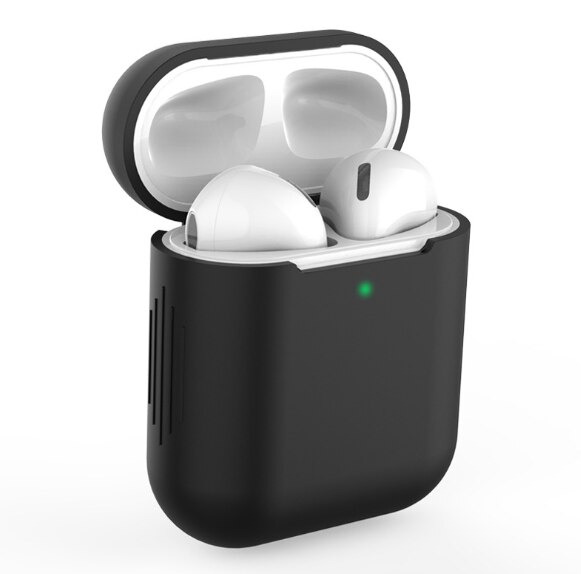 Funda de silicona para Apple Airpods Pro, funda inalámbrica con Bluetooth para Airpods 1 y 2, funda para auriculares para funda protectora de Airpods: 02 Black