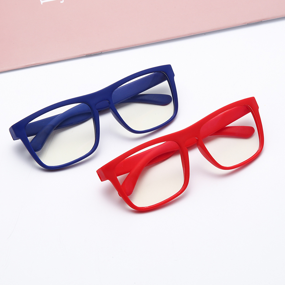 Kinderen Vierkante Anti Blauw Licht Glazen Jongens Meisjes Rood Blauw Bril Kinderen Flexibele Clear Lens Brillen Optische Frame UV400