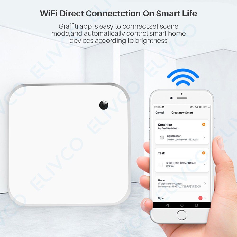 Tuya Wifi Smart Light Sensor(0-30000)LUX Outdoor Waterproof Battery Powered Smart Home Light automation Sense Linkage Control