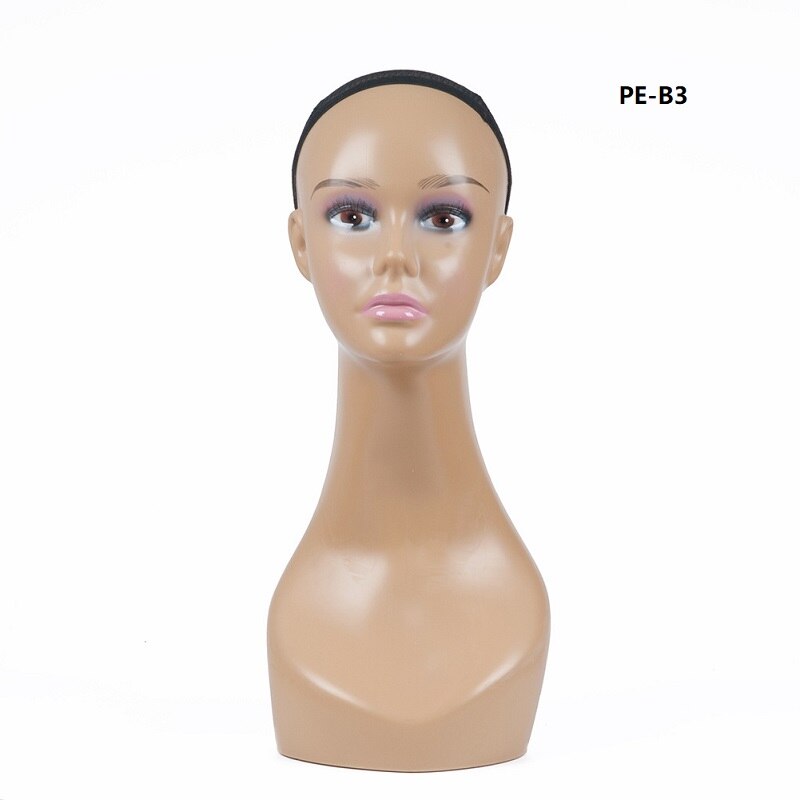 PVC femmina Testa di Manichino Gioielli di Vendita Per La Parrucca E Cappello di Visualizzazione: PE-B3