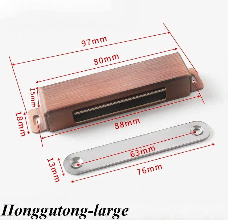 1 stk. magnetlås til køkkenskabslåger i rustfrit stål til tv-bord, skab og andre møbler, skuffedør: Lilla