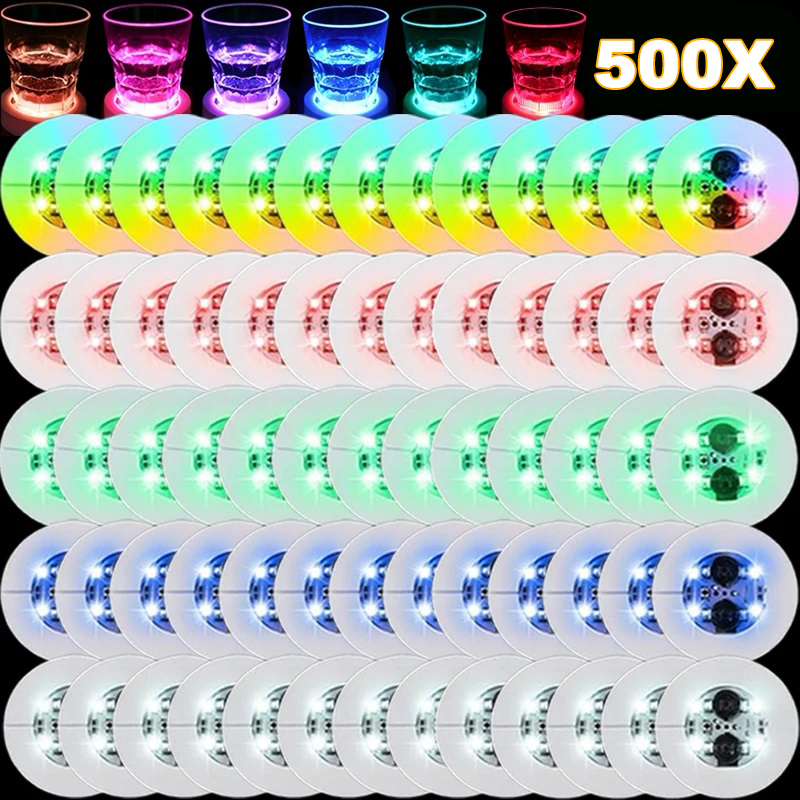 1-300Stck LED Untersetzer Lichter Bunte Leuchtende Wein Flasche Aufkleber Bar Hochzeit Party Beleuchtung Leuchtende Wein Flasche Aufkleber