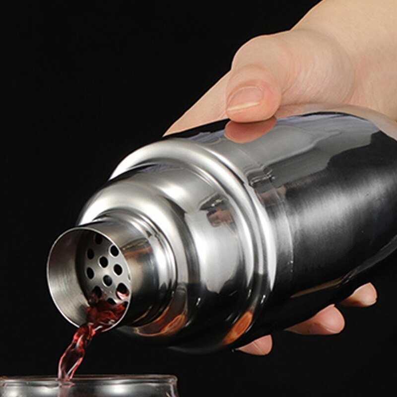 Mixer Drink Bartender Browser Kit Bars Set Tools Stainless Steel Cocktail Shaker with Wooden Rack Stand Home Party Accessories