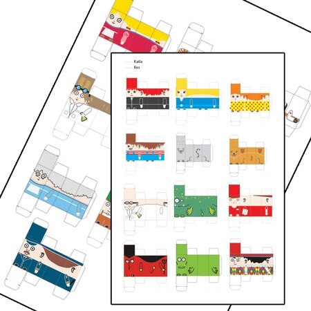 Cut Fold Paste Set di attività Robot fai-da-te 30 Robot 5cm 474481689