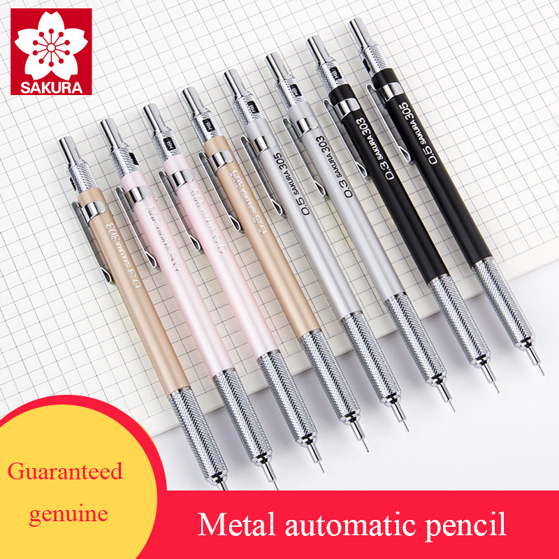 SAKURA metal muszla pisanie automatyczny ołówek automatyczny 0.3/0.5mm grafit opracowanie artykuły biurowe Sztuka materiały piśmienne XS-303/305
