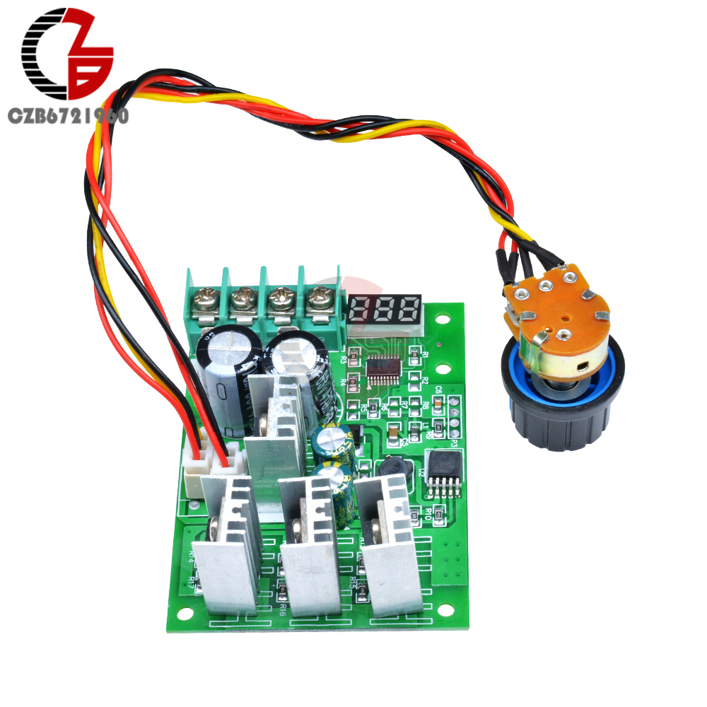 30A LED DC Motor Speed Controller 6-60V Smooth Soft Start Brushless Motor Speed Control Power Regulator
