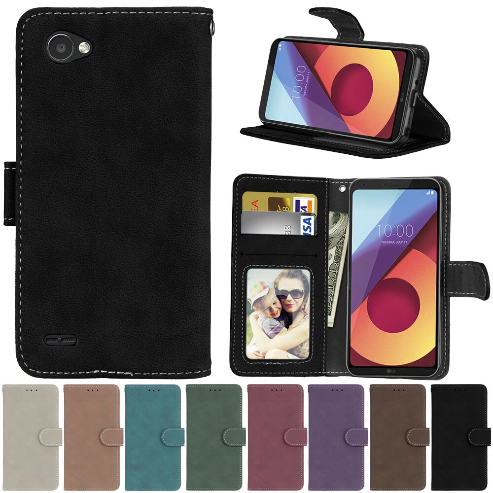 Funda de cuero con tapa para LG Q6 Alpha, protector de cartera para LG Q6 Alpha Q6a Q 6 a M700, cubierta de protección plegable para LG Q6 Alpha M700