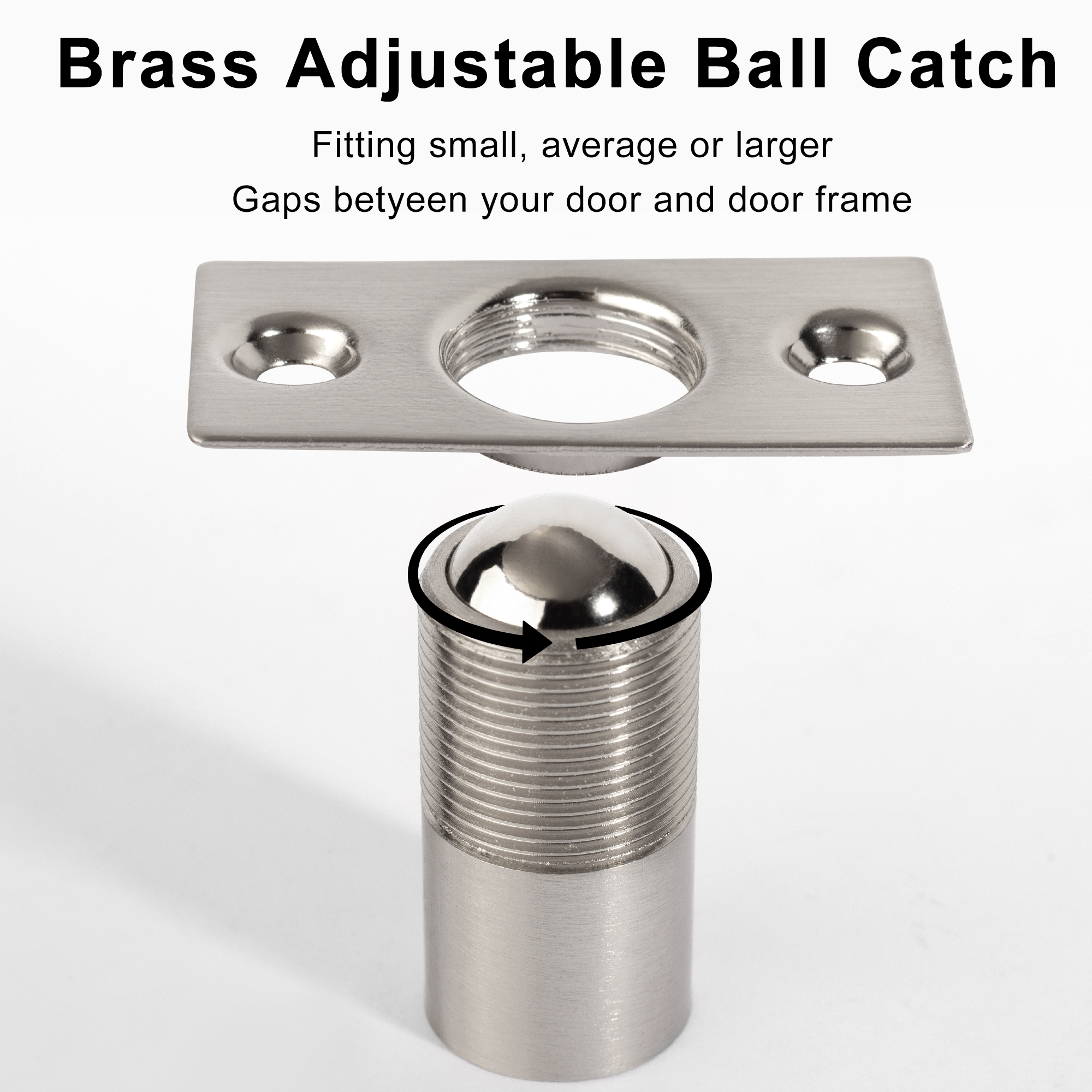 Ball Roller Spring Door Latch Hardware Brass Cabinet Closet Catch Brushed Satin and Black Gate Door Catcher