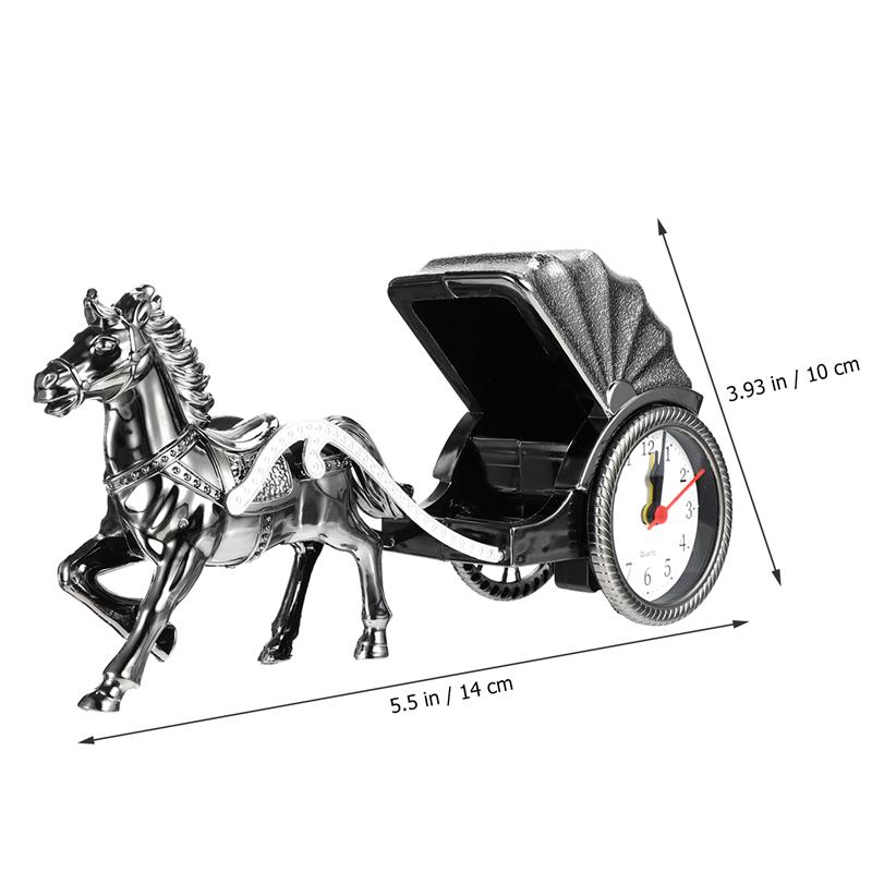 Horse Alarm Clock Luxury Retro Alarm Clock Novelty Unique Table Desk Clock: Carriage