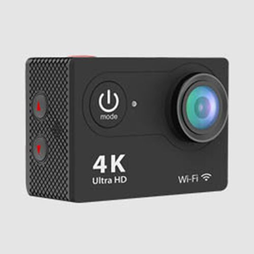 H12 wifi action kamera 4k sport kamera undervands kamera vandtæt fuld hd ror kamera til cykling dykning udendørs kamera: Sort