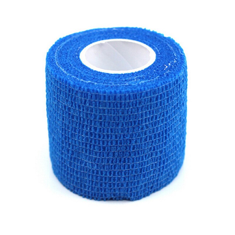 Farverig sport selvklæbende elastisk bandage wrap tape 4.5m elastoplast til knæstøttepuder finger ankel palme skulder: Blå