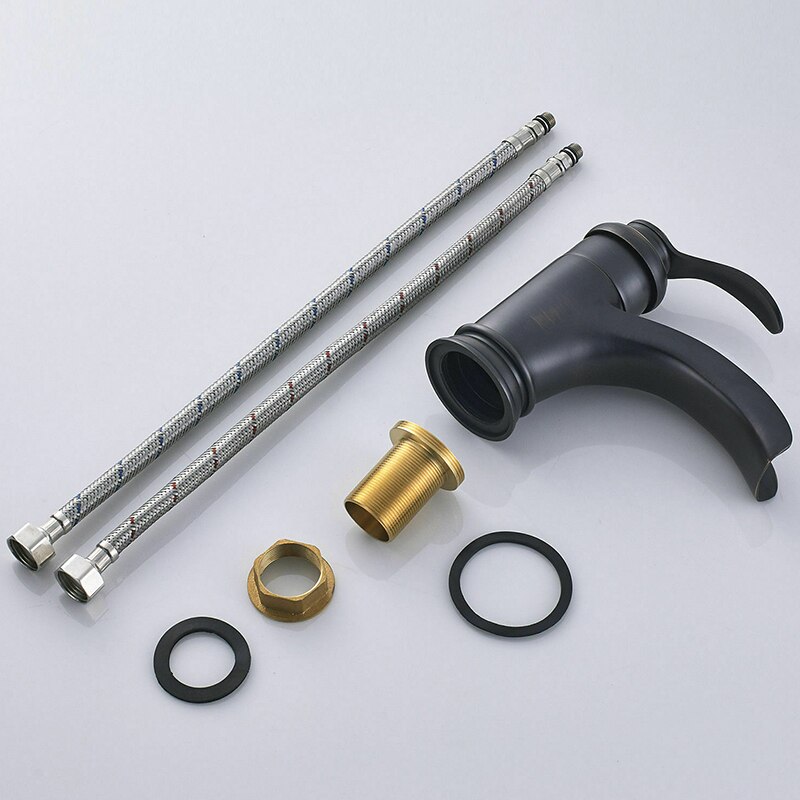 Waterfall Spout Single Handle Bathroom Basin Sink Faucet Deck Installation Single Hole Basin Faucet