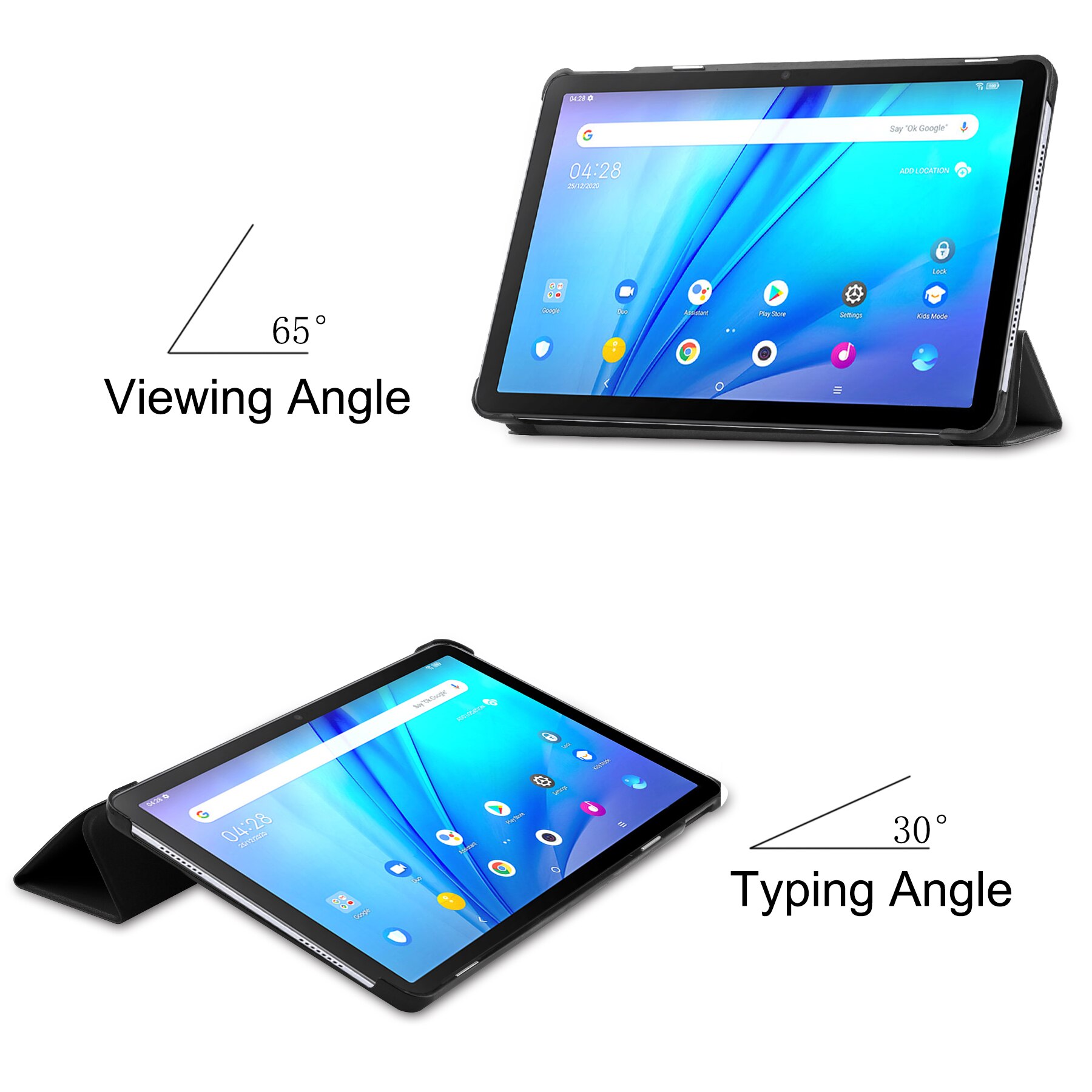 For TCL TAB 10s Tablet Case Tri-Fold PU Leather Stand Magnetic Cover For Coque TCL TAB 10s 9080G 9081X Smart Cover