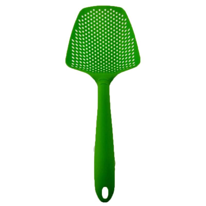 Cooking Shovels Food Strainer Scoop Nylon Spoon Drain Gadgets Large Colander Soup Filter Household Kitchen Accessories: green