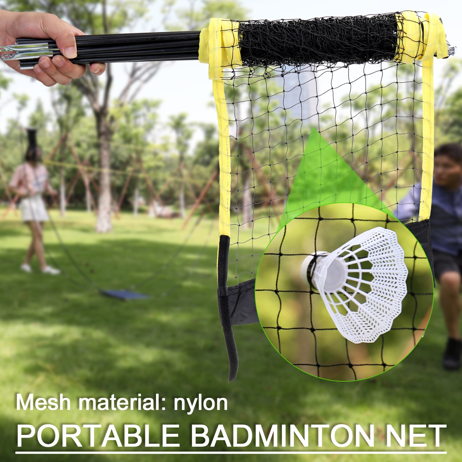 Sport badminton set badminton rackets, birdies, net, verstelbare palen strand of achtertuin combo set games badminton racket set
