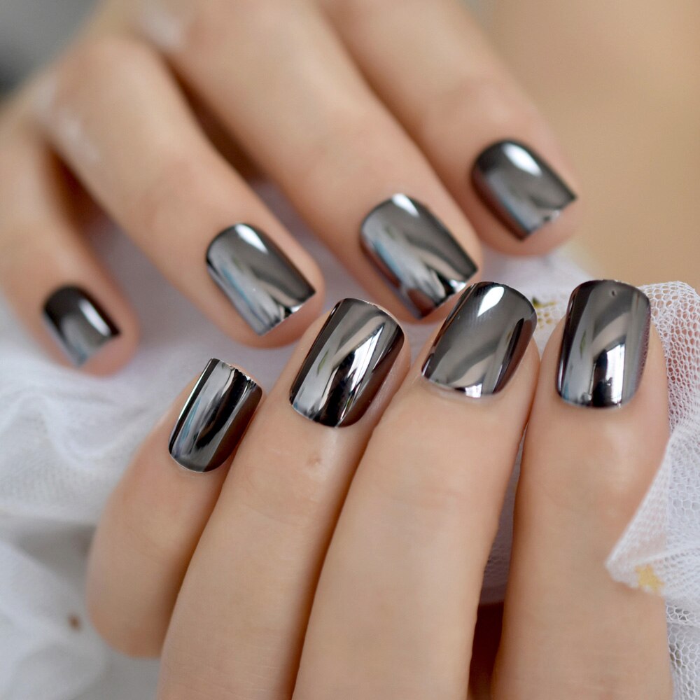 Glædelig jul dekorativ presse på negle firkantet lyserød faux ongles mat snefnug hjorte jul element manikyr kunst tips kort: L5187