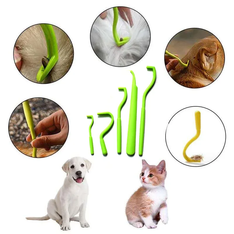 3Pack Floh Entferner Haken Zecken Entferner Pinzette Zecken Ziehen Haustier Katze Hund Zecken Klemme Mithelfer Pet Milbe Floh Extractor Hund accessarie