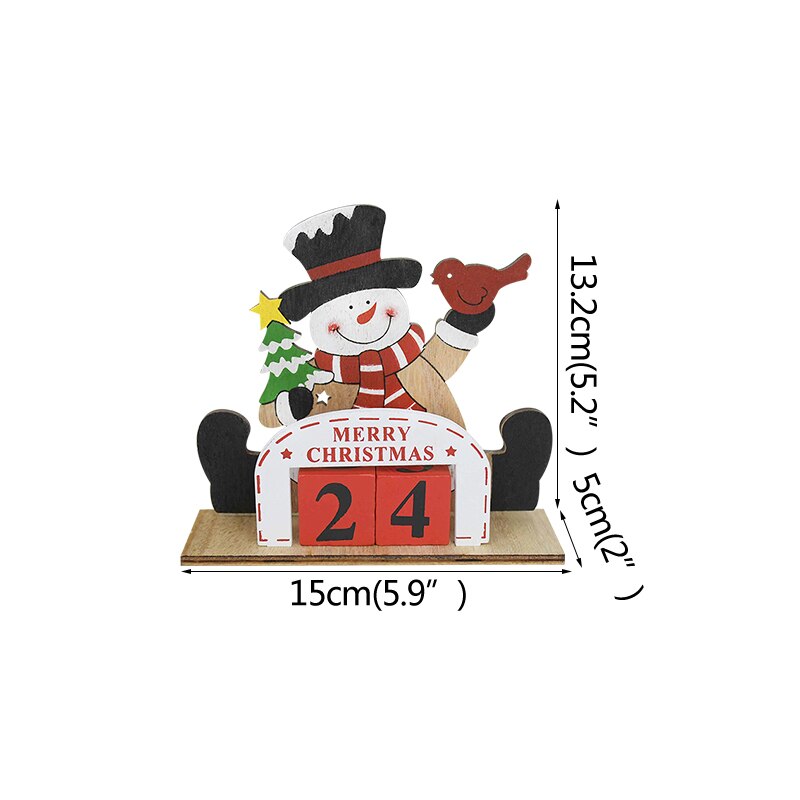 Julekalender træpynt julemand juletræ bordpynt jul advent nedtællingskalender navidad år: L02