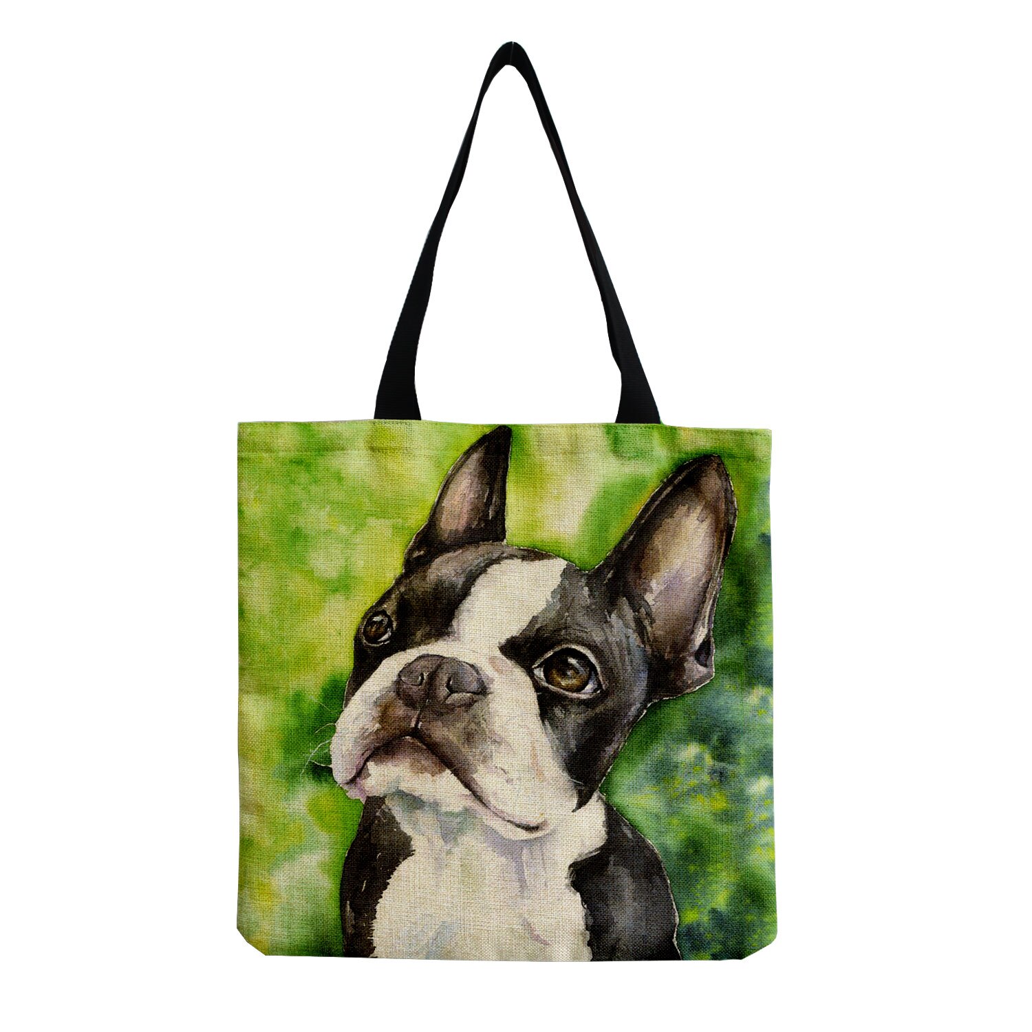 Exclusieve Olieverf Hond Print Boodschappentassen Voor Boodschappen Papillon Pug Retriever Print Vrouwen Schoudertas Handtas Grote Capaciteit: hm2911 Dog Bag