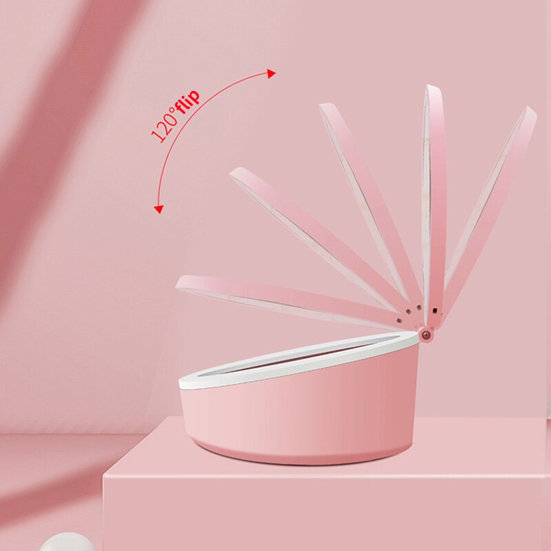 Cosmetic Storage Box with LED Makeup Mirror Skin Care Desktop Finishing Case Dust Proof Lipstick Rack Make Up Organizer