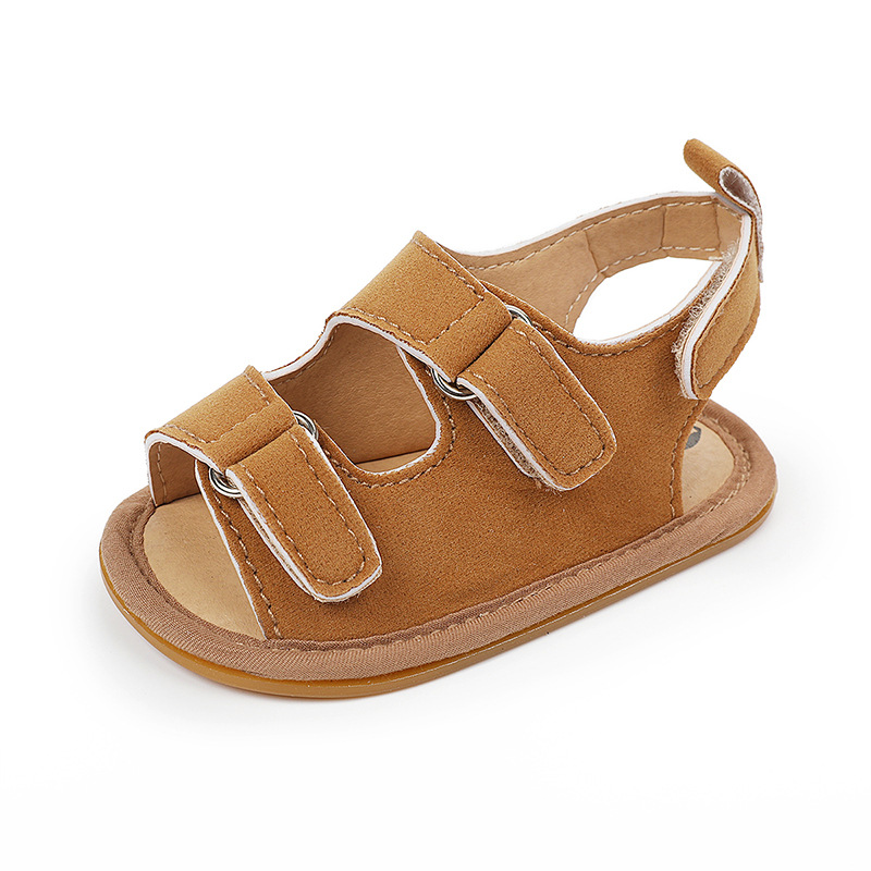 Nowe śliczne buty niemowlę dziewczynki oddychająca miękka sandały antypoślizgowe gumowe sandały na płaskim obcasie pierwsze buty robić chodzenia maluch sandały: kawa / 13-18 miesięcy