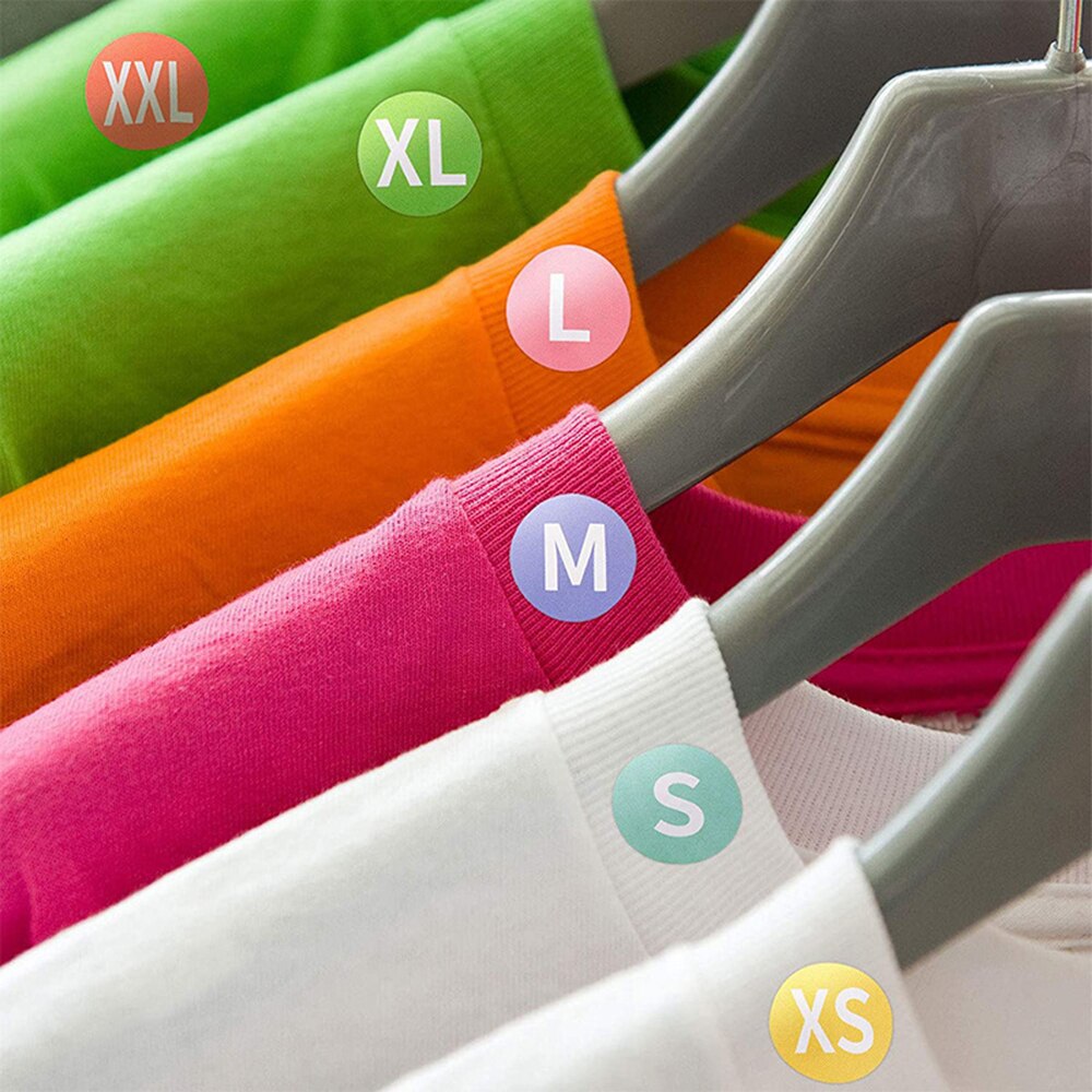 500Pcs Papier Kleding Maat Stickers Beschrijfbare Ronde Vorm Zelfklevende Toepassing Garment Maat Etiketten Blanco Note Nummer Tags