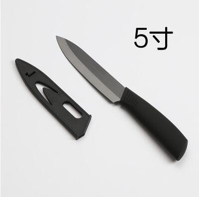 1 stk sort blad keramiske skæreknive køkkenværktøj bærbare knive 3-7 tommer frugt keramiske knive: 5 inches