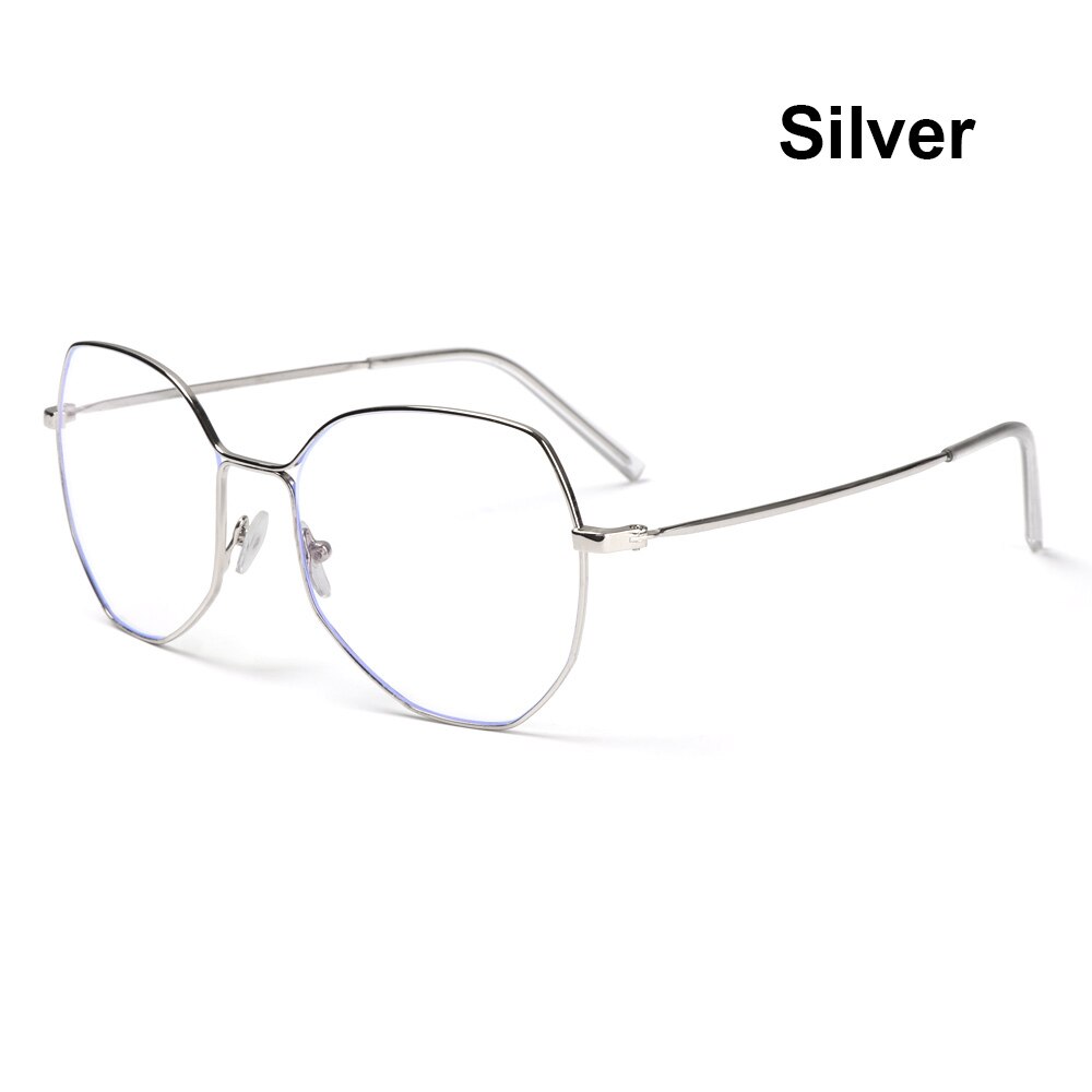 1PC Anti Blue Rays Eyeglasses Unisex Ultralight Metal Frame Computer Gaming Glasses Radiation Protection Eyewear: Type3-silver