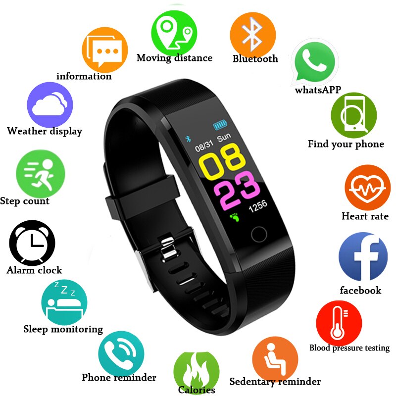 Slimme Horloge Mannen Vrouwen Hartslagmeter Bloeddruk Fitness Tracker Smartwatch Sport Horloge Voor Ios Android