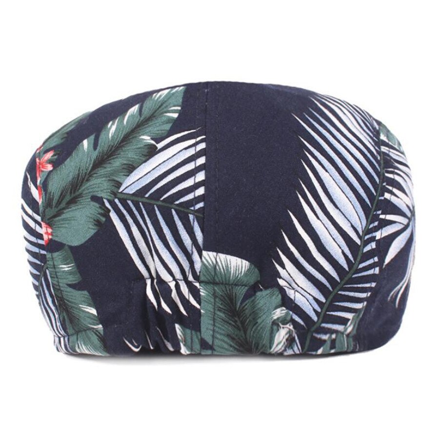 Boina de algodón con estampado Floral para hombre y mujer, gorro plano ajustable, informal, para primavera y verano, novedad