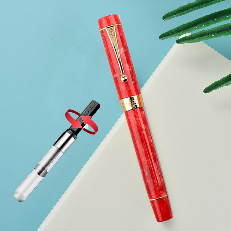 2021 Jinhao stulecie 100 pióro wieczne 18KGP pozłacane wygięte (zakrzywione) 1.0mm /F /M stalówka 0.7mm akrylowe pióro atramentowe: Q / Fine 0.5mm