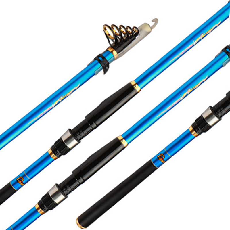 Carbon Blue Spinning Sea Pole Reel Combo 3.6M 4.2M 4.5M Big Guide Ring Slip Floating Fishing Rod Far Cast Multi-purpose Boat Rod