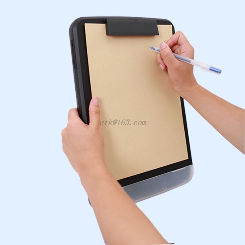 Classic Multifunctional File Organizer Plastic Clipboard Box Case Folder Pen Hold Office Supplies