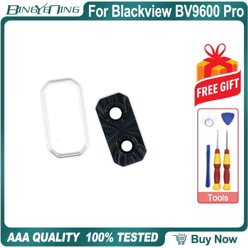 Lentille de caméra arrière en verre pour Blackview BV9600 Pro, cadre de décoration de caméra arrière