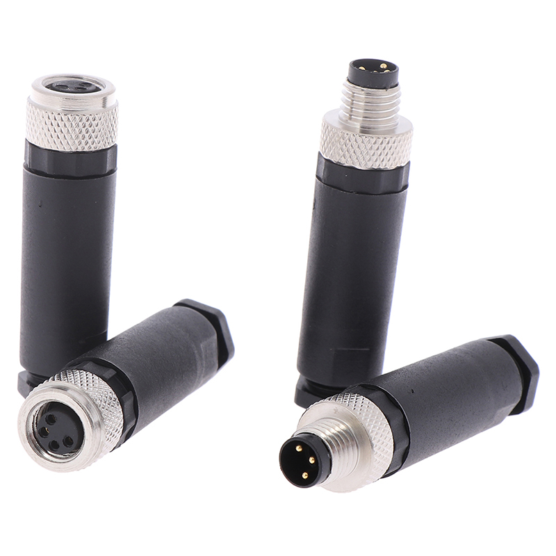 1Stck M8 Sensor Stecker Wasserdicht männlich & weiblich Stecker Gerade Winkel Schraube Gewinde Kupplung 3Stift 4 Stift