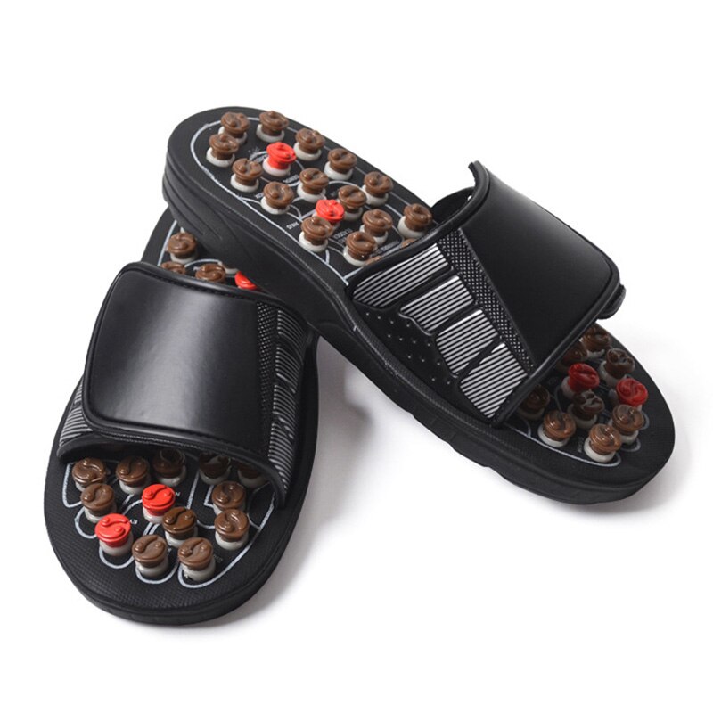 BomKinta Taiji Acupoint Magnetic Therapy House Slippers Men Shoes Indoor Spring Massage Health Protect Slippers Chinese Acupress