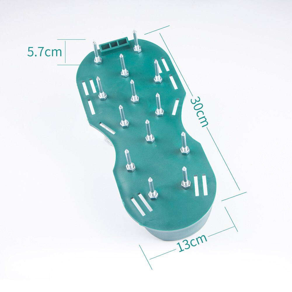 Zapatos aireadores para césped y jardín, sandalias, zapatillas de aireación con puntas de césped, par de herramientas con puntas verdes, clavo de Suelo Suelto, cultivador para caminar Revitalize césped Sho