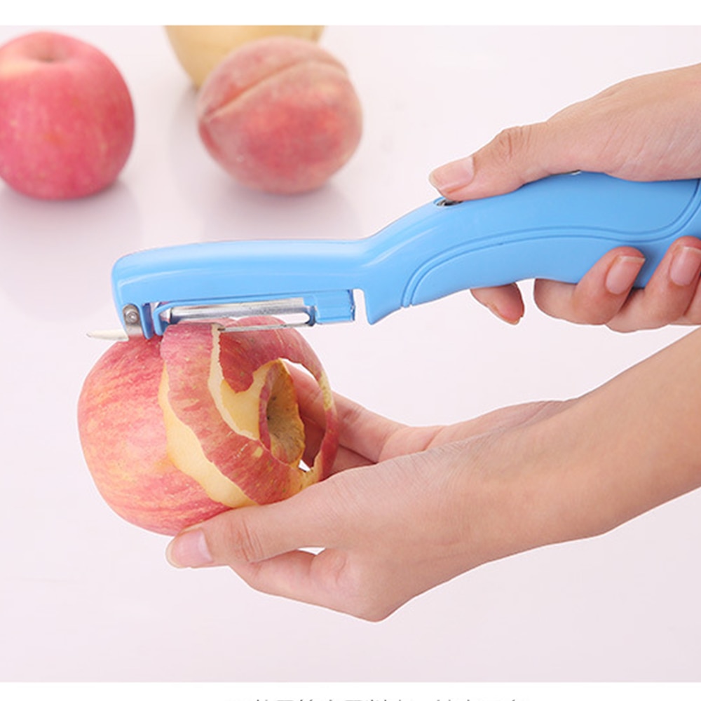 Elektrisk frugt grøntsag æbleskræller til kniv kartoffelskræller gulerodsskæremaskine køkkengadgets batterier medfølger ikke