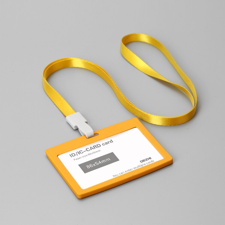 86x54mm ID Karte Halter Horizontale/Vertikale mit Original Lanyard, für Studenten/Business/Mitarbeiter, Preis: H Orange Set