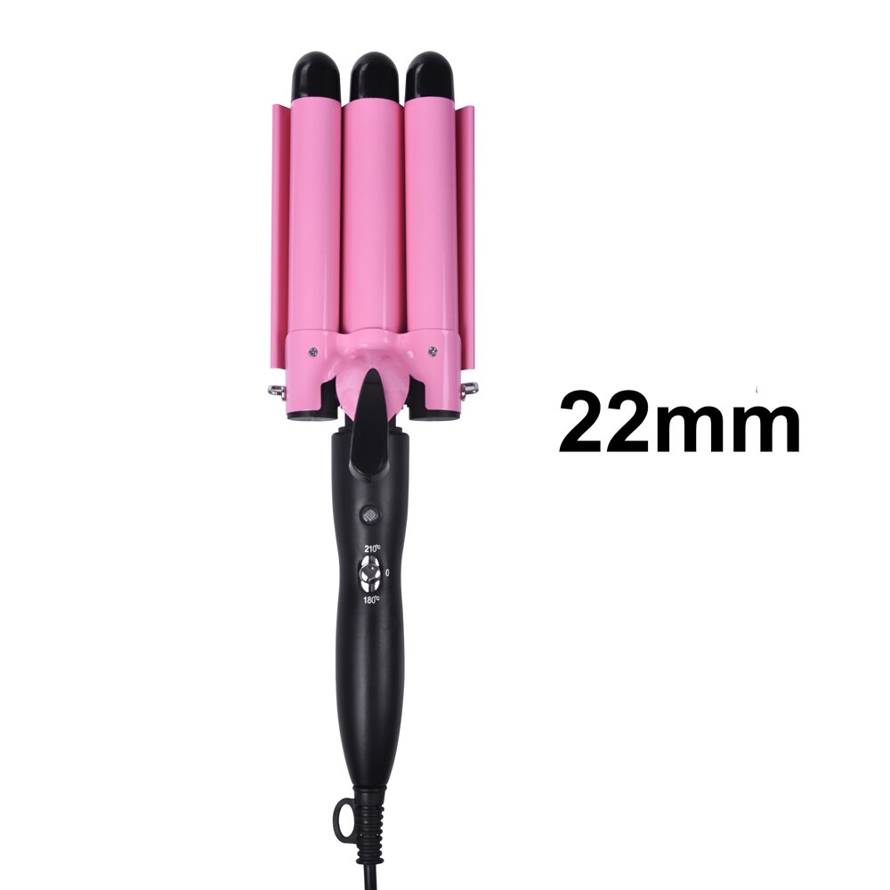 Professionele Haar Krultang Keramische Triple Vat Haar Krultang Strijkijzers Haar Wave Waver Styling Tools Haar Styler Wand: 22mm