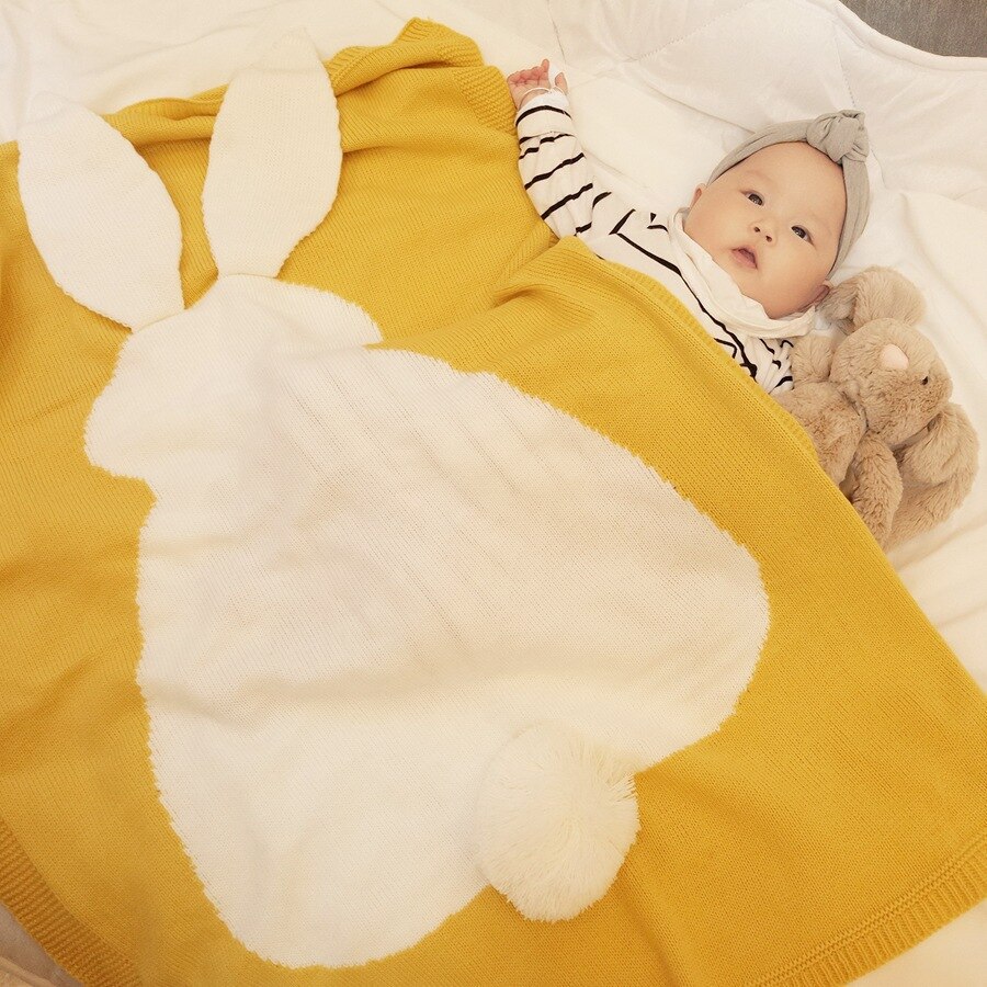 Manta de bebé para niña, manta tejida para morder, manta suave para bebé, sofá, cuna, edredón, manta para bebé para invierno y otoño