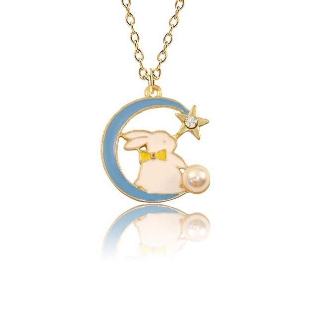 Emaille Kat Parel Staart Kettingen Schattige Animal Choker Ketting Voor Vrouwen Sieraden Colar: Goud-kleur