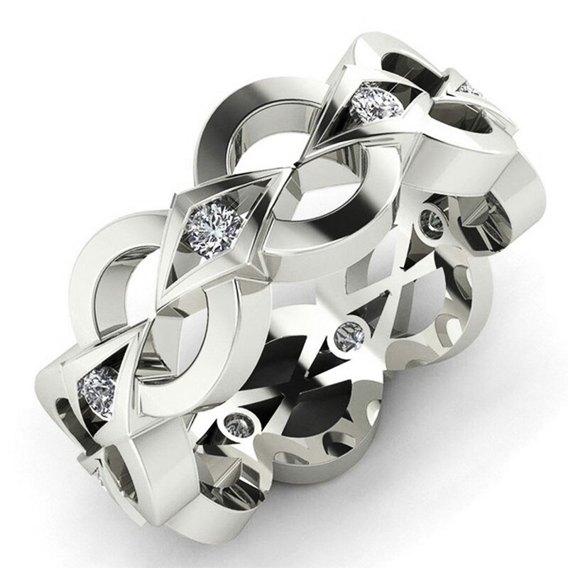 Huitan scava fuori design cubo Zirconia anello da donna regalo di san valentino proposta di fidanzamento anello moda femminile anelli di barretta Dropshipping