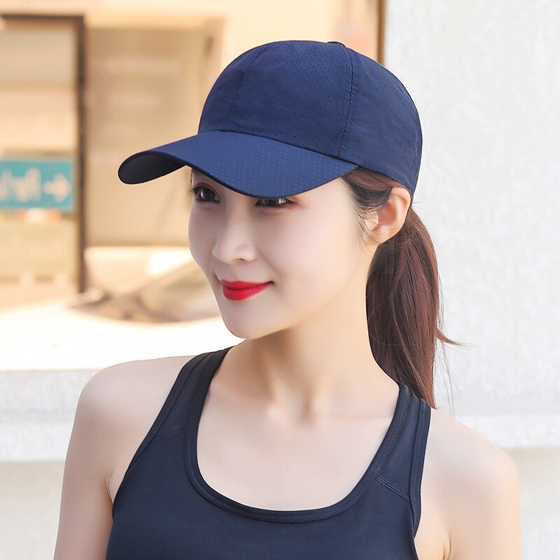 Cokk sommer baseball kasket hurtigtørrende sommerhatte til kvinder mænd unisex solskærm udendørs sport kasket åndbar snapback solhat