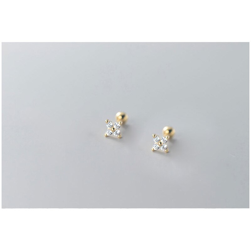 La Monada – boucles d'oreilles à clous pour femmes, bijoux à fleurs, coréen, minimaliste, en argent 925, 925: Gold