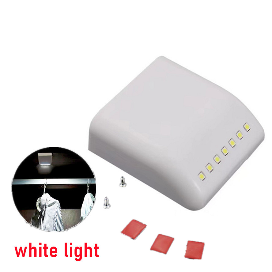Induction Closet Lamp 7 LED 12V PIR Motion Sensor White Night Light Under Cupboard Drawer Light for Battery Powered: Default Title