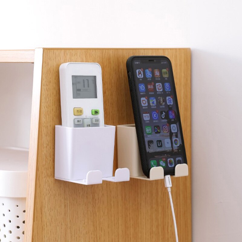 Multifunktions telefon vægmonteret holder rack smartphone hængende opladnings rack mobiltelefon tablet opladning fjernbetjening holder